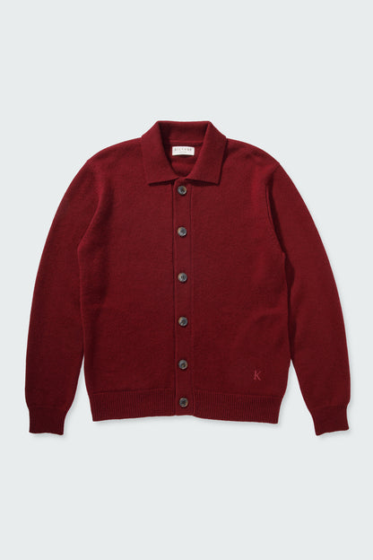 Unisex Baseball Cashmere Jacket - Burgundy