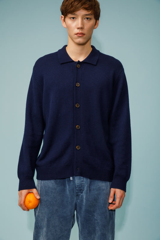 Unisex Baseball Cashmere Jacket - Classic Navy