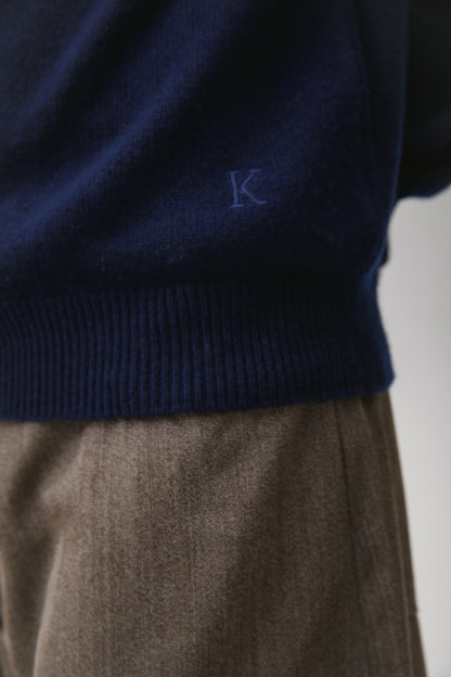 Unisex Baseball Cashmere Jacket - Classic Navy