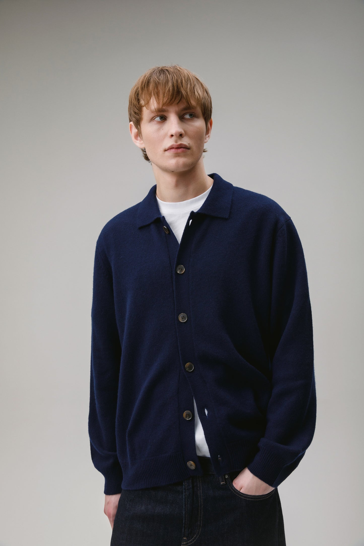 Unisex Baseball Cashmere Jacket - Classic Navy