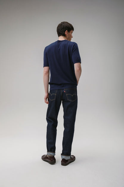 Unisex Boxy Cashmere T-Shirt - Classic Navy