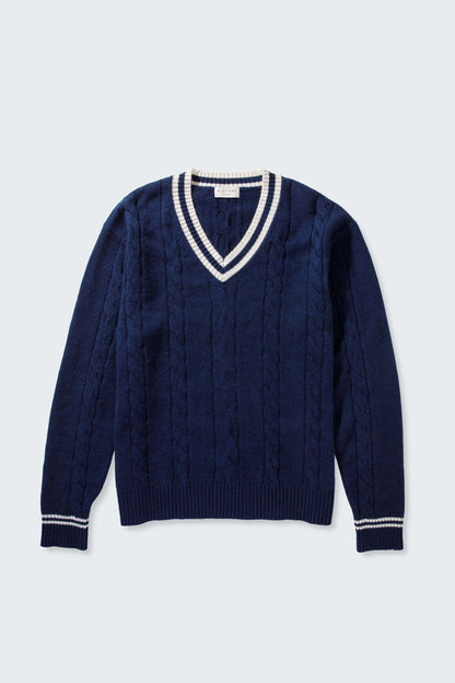 Men's Cashmere Cricket Style Jumper - Cosmos