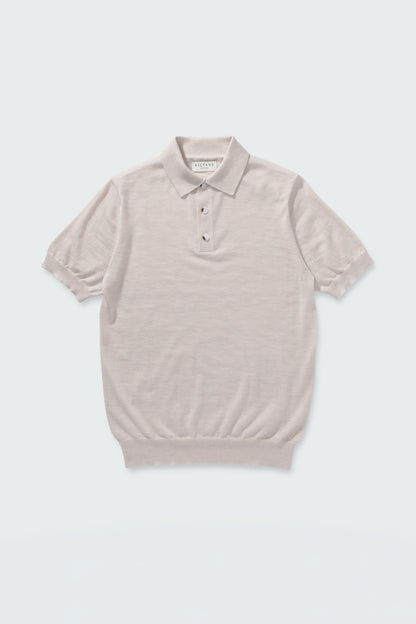 Short Sleeve Cashmere Polo - Ecru