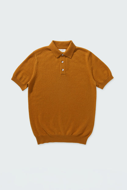 Short Sleeve Cashmere Polo - Gingersnap