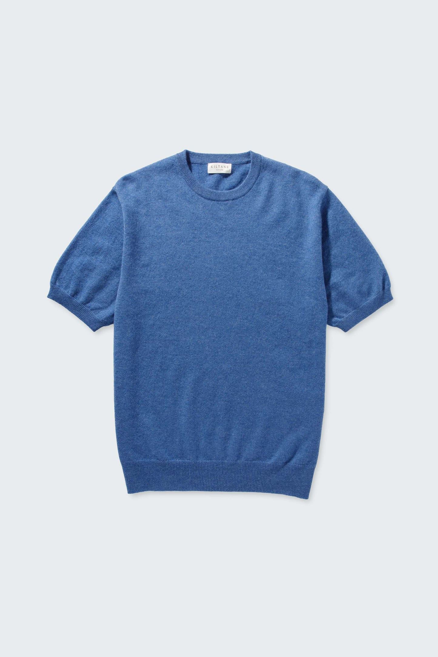 Men's Crew Neck Cashmere T-shirt - Denim