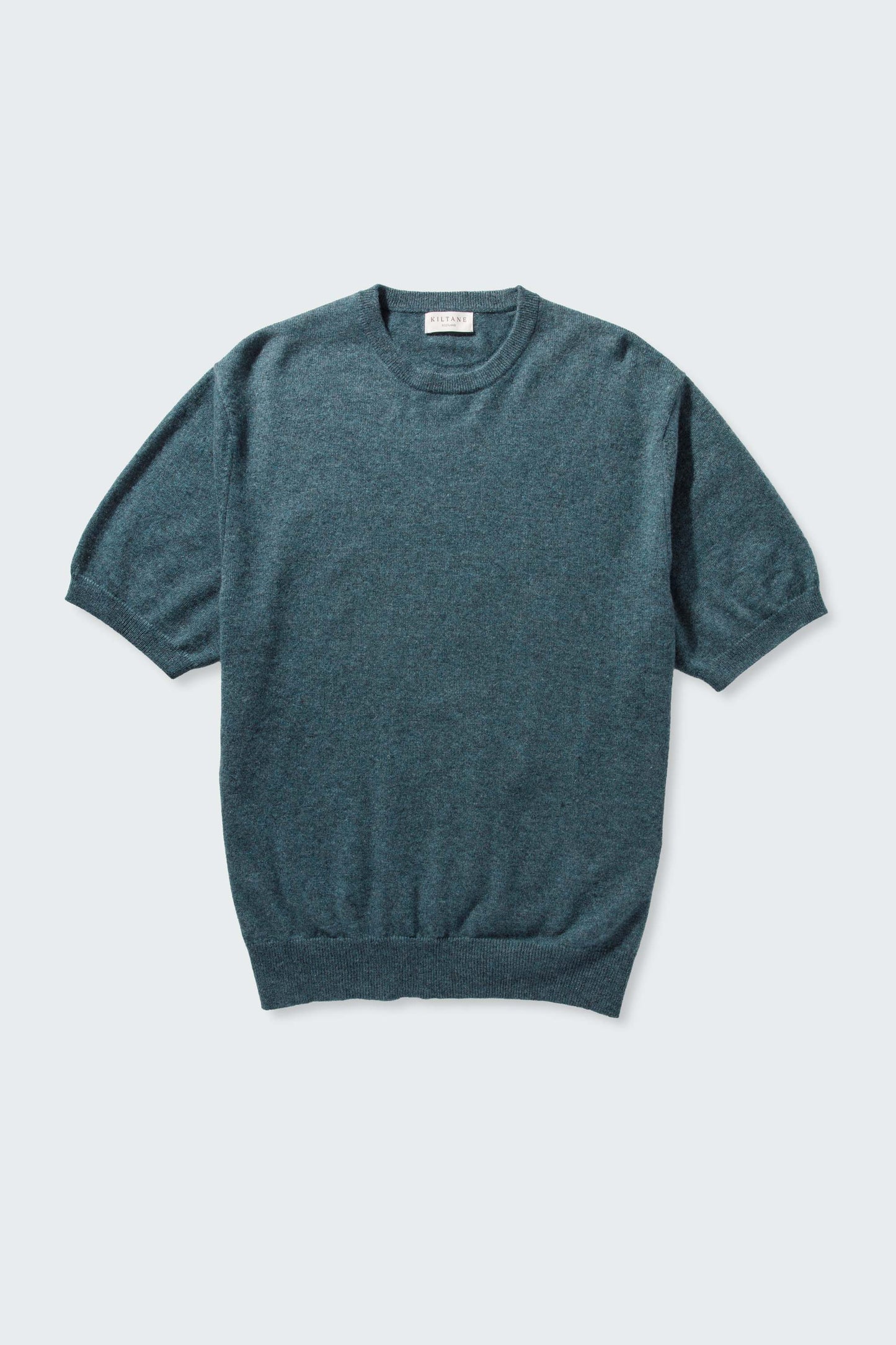 Men's Crew Neck Cashmere T-shirt - Haze Green