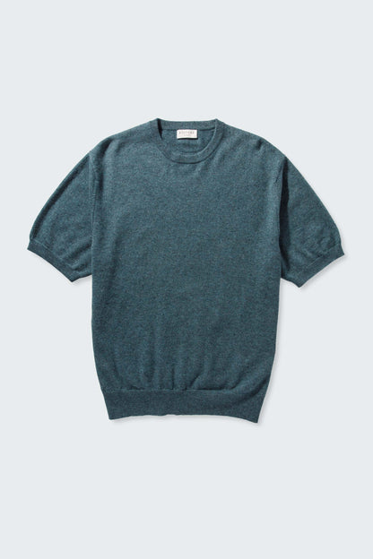 Men's Crew Neck Cashmere T-shirt - Haze Green