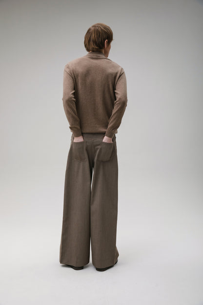 Men's Half Zip Jumper - Squirrel