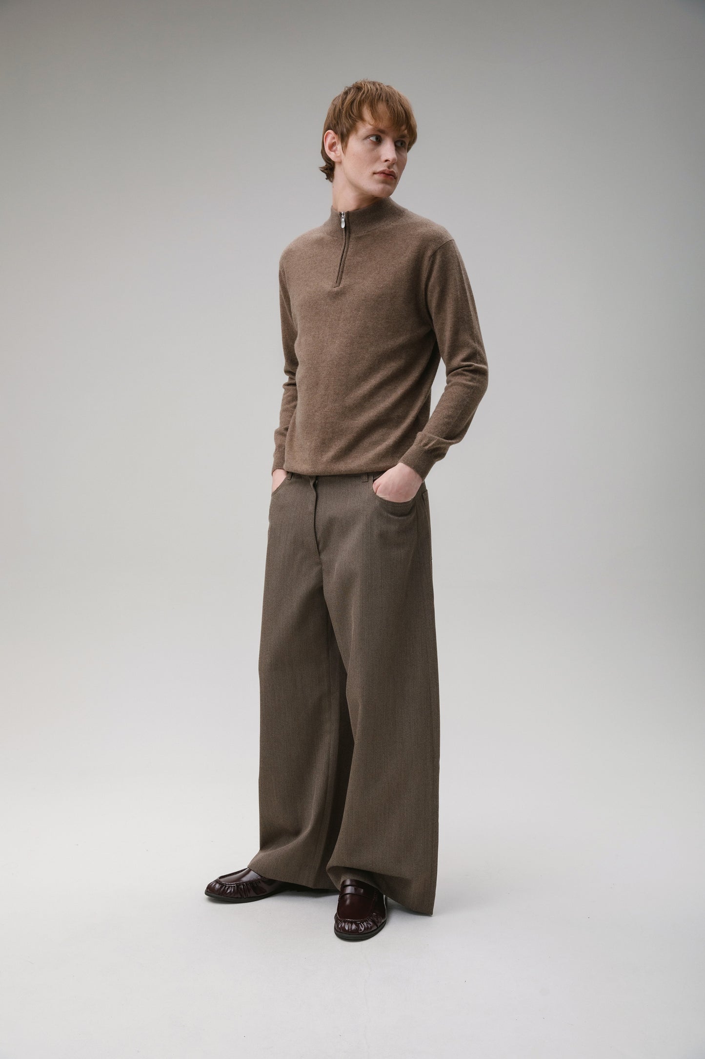 Men's Half Zip Jumper - Squirrel