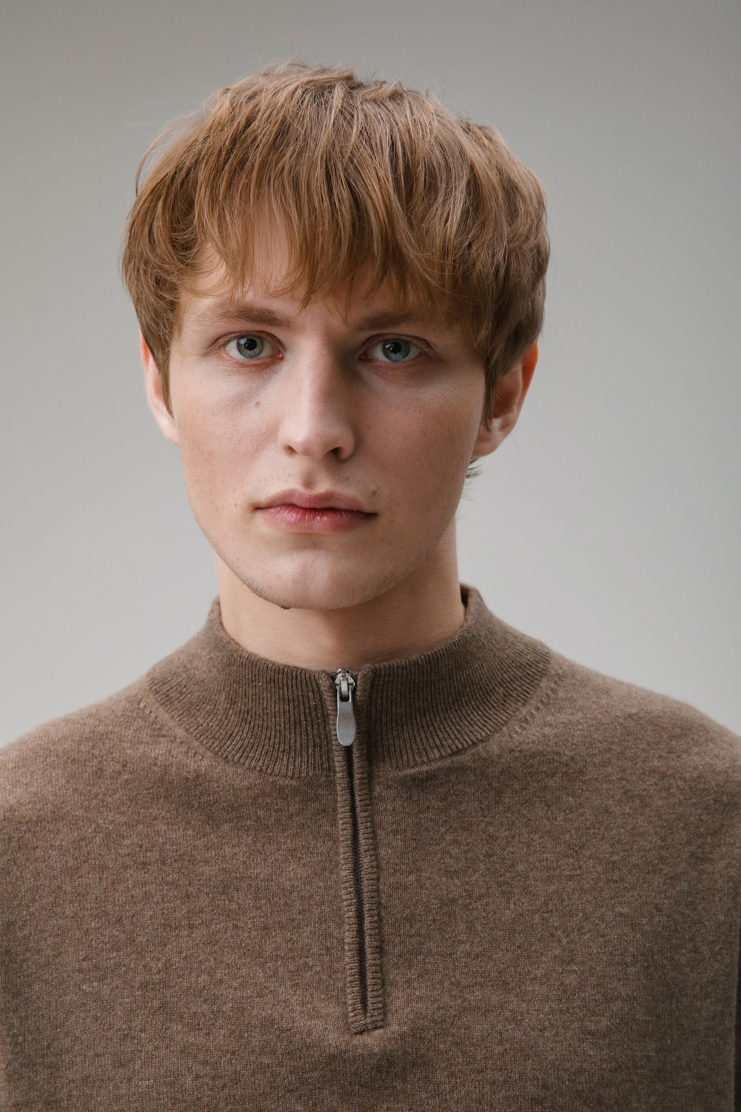 Men's Half Zip Jumper - Squirrel