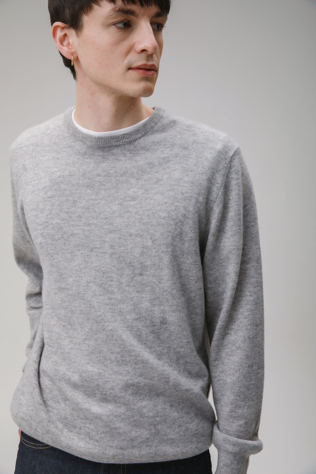 Cashmere Crew Neck Jumper Light Grey
