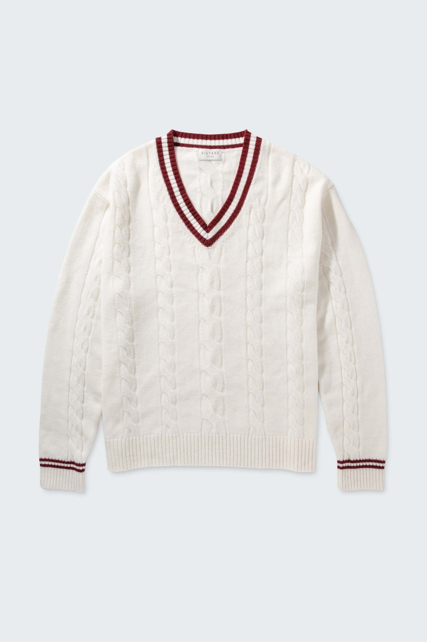 Men's Cashmere Cricket Style Jumper - Soft White