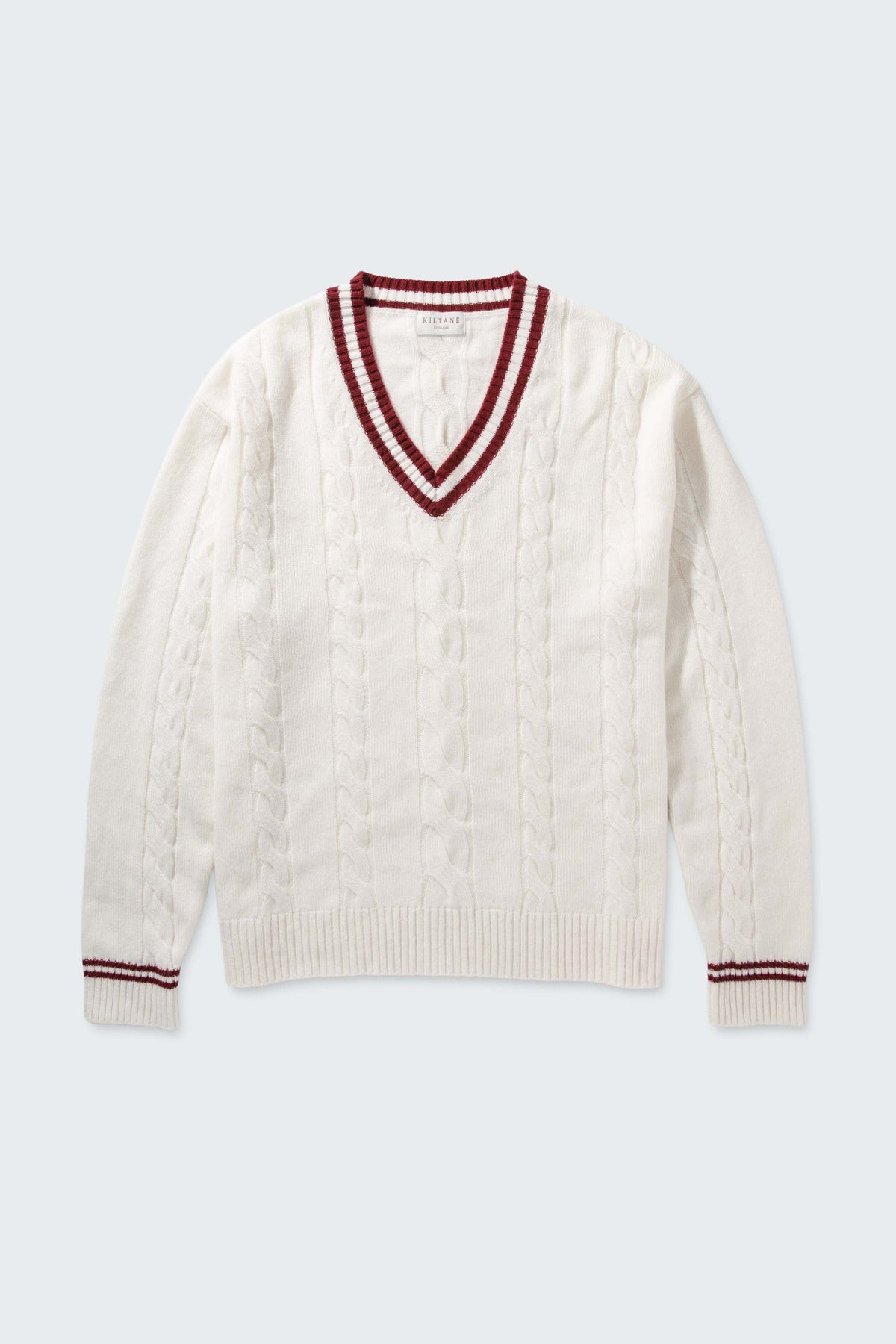 Men's Cashmere Cricket Style Jumper - Soft White