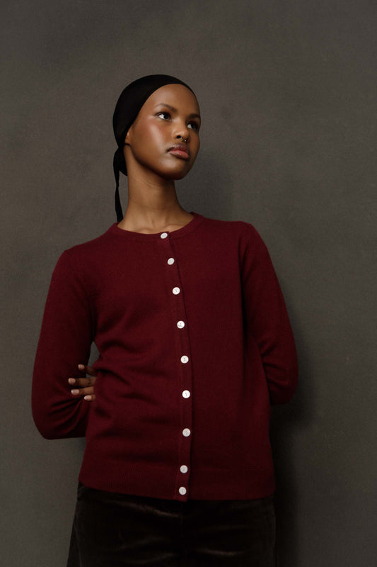 Women’s Morningside Cashmere Cardigan - Burgundy