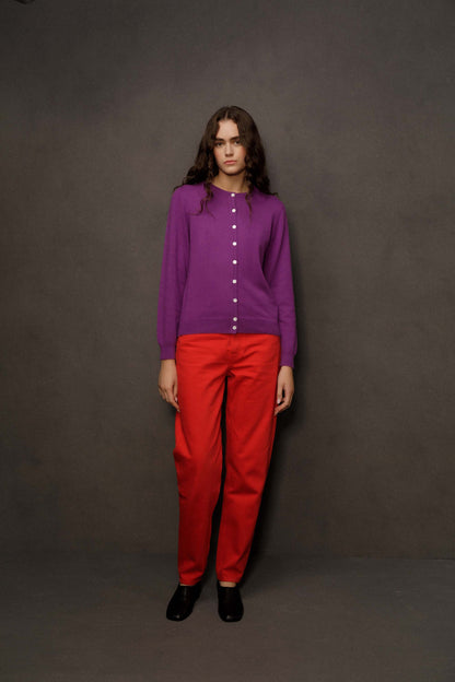 Women’s Morningside Cashmere Cardigan - Thistle Purple