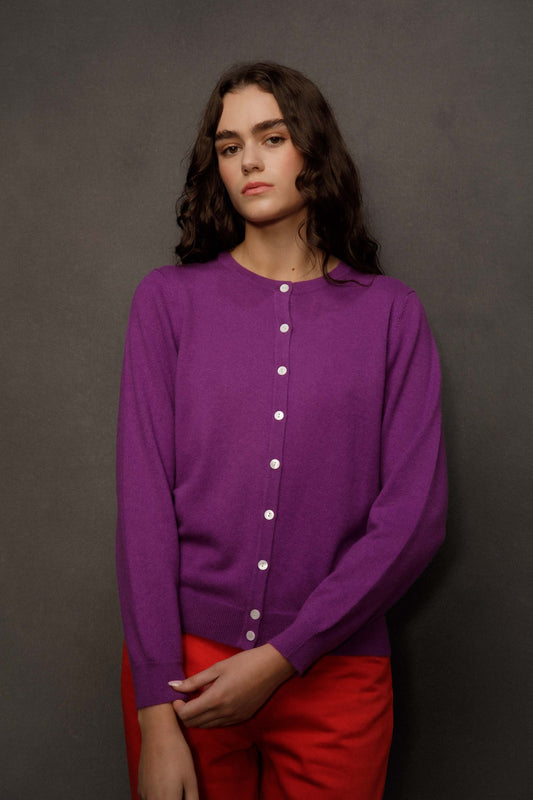 Women’s Morningside Cashmere Cardigan - Thistle Purple