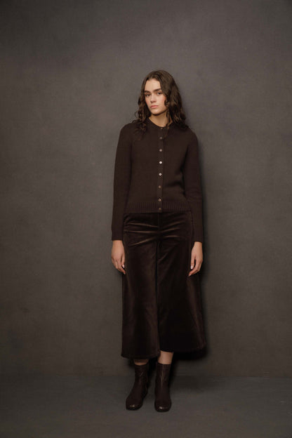 Women’s New Town Cashmere Long Sleeve Cardigan - Peat Brown