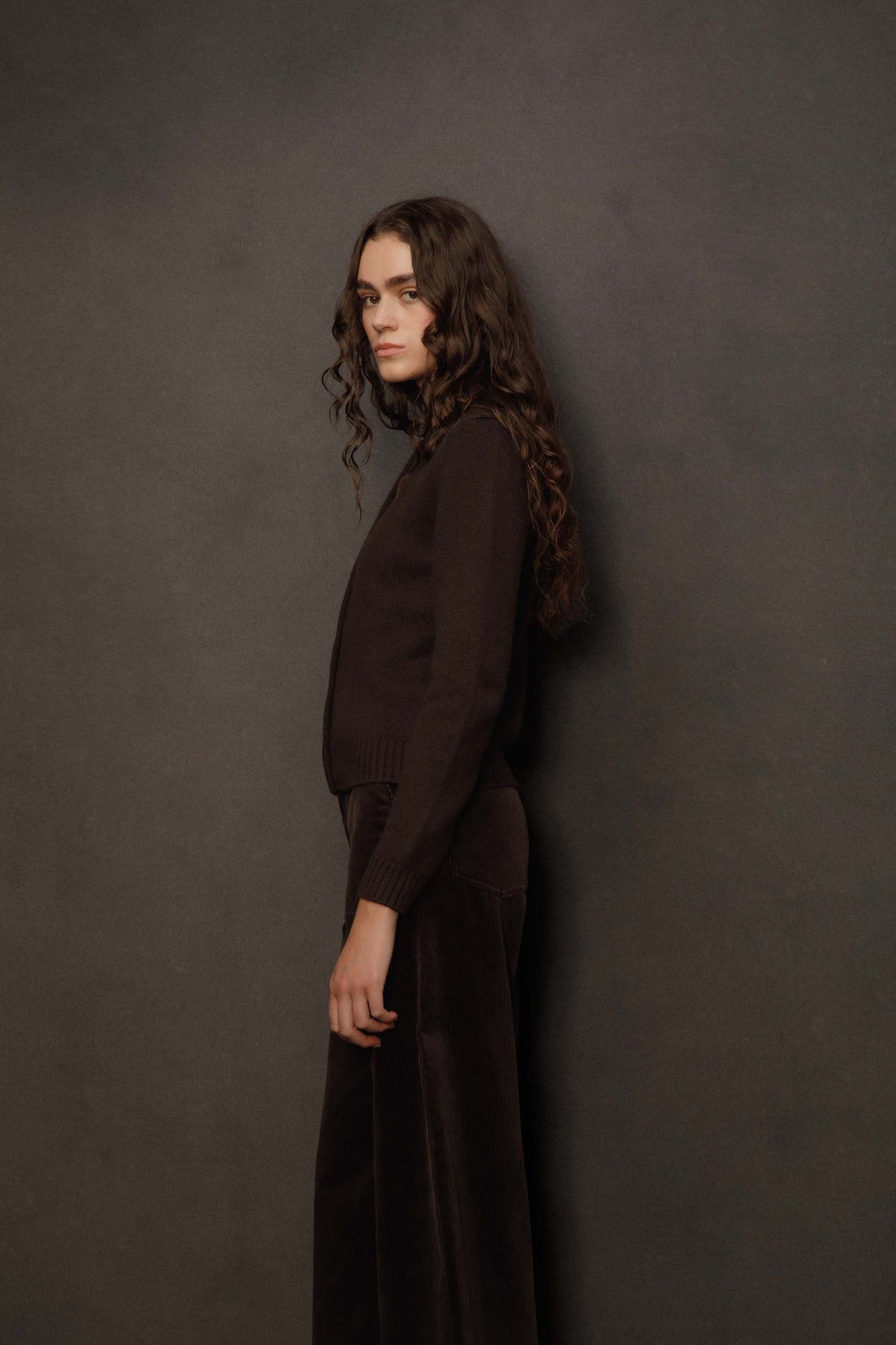 Women’s New Town Cashmere Long Sleeve Cardigan - Peat Brown