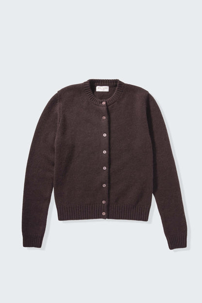 Women’s New Town Cashmere Long Sleeve Cardigan - Peat Brown