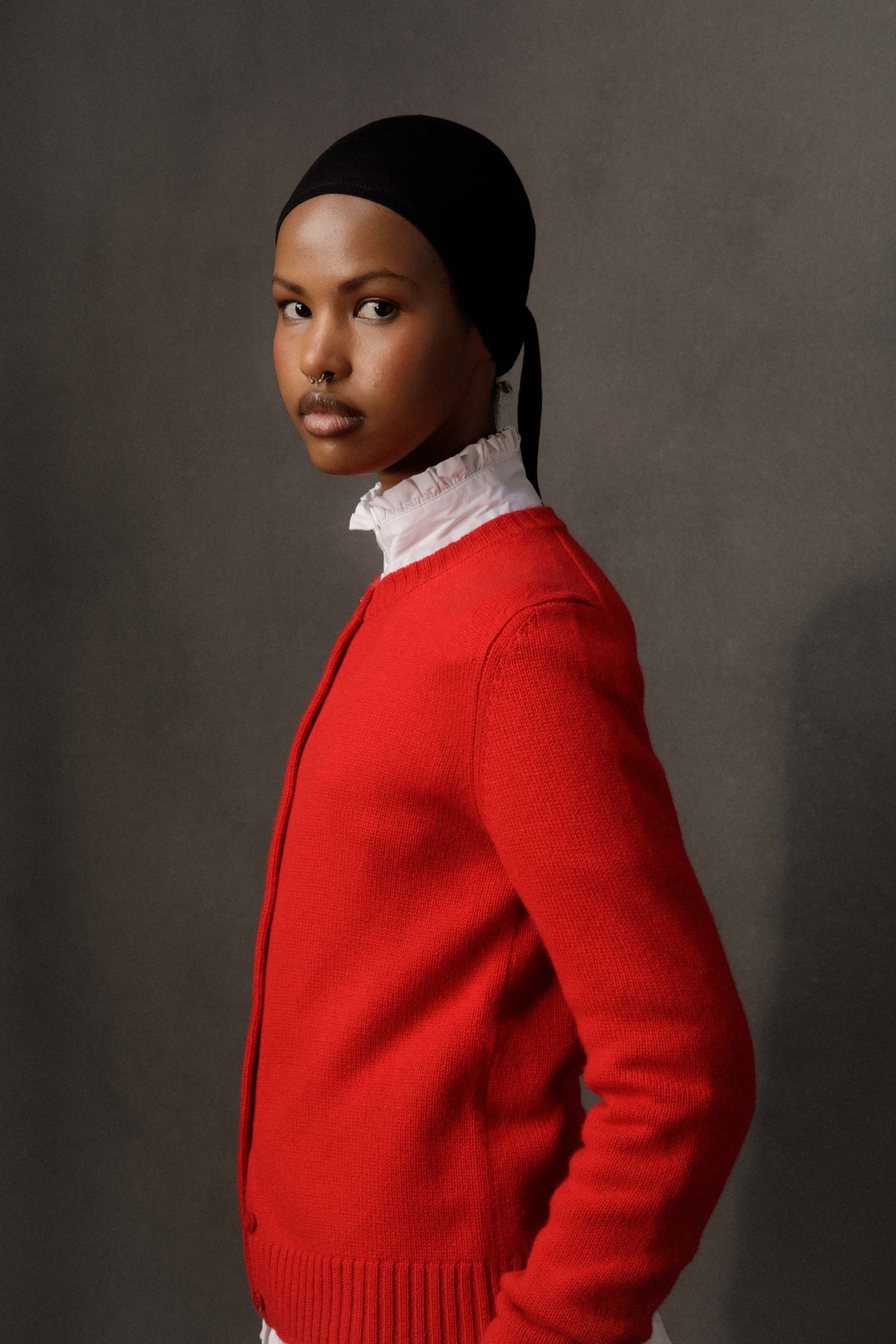 Women’s New Town Cashmere Long Sleeve Cardigan - Red