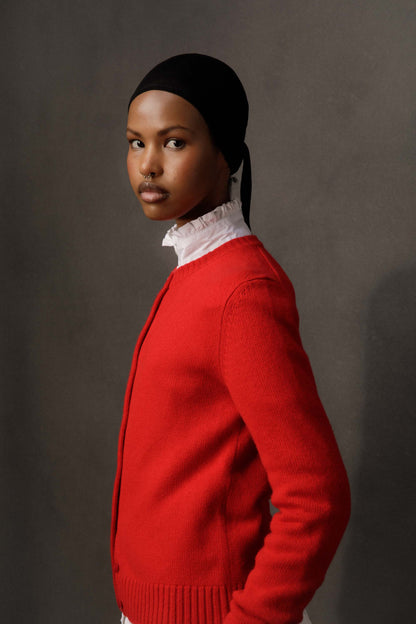 Women’s New Town Cashmere Long Sleeve Cardigan - Red