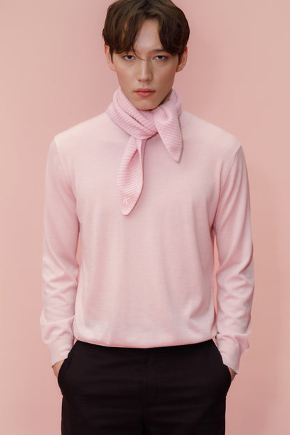 Knitted Cashmere Neck Tie - Pale Lilac