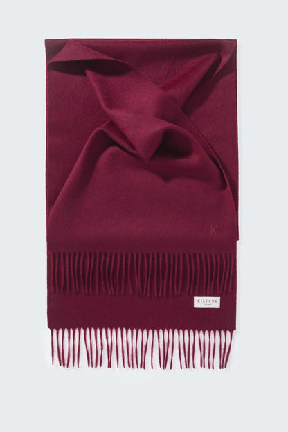 Solid Cashmere Wide Scarf - Burgundy