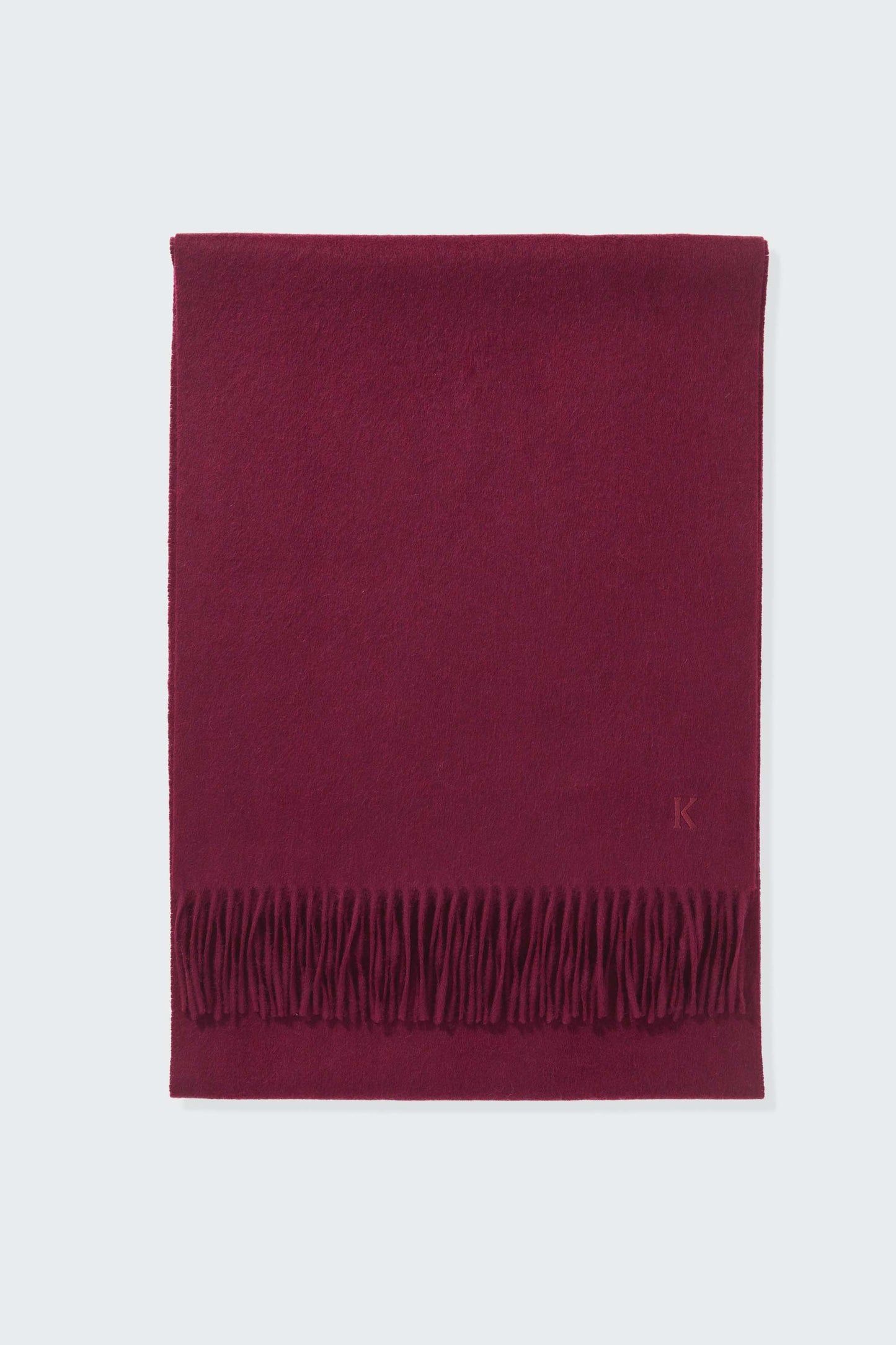 Solid Cashmere Wide Scarf - Burgundy