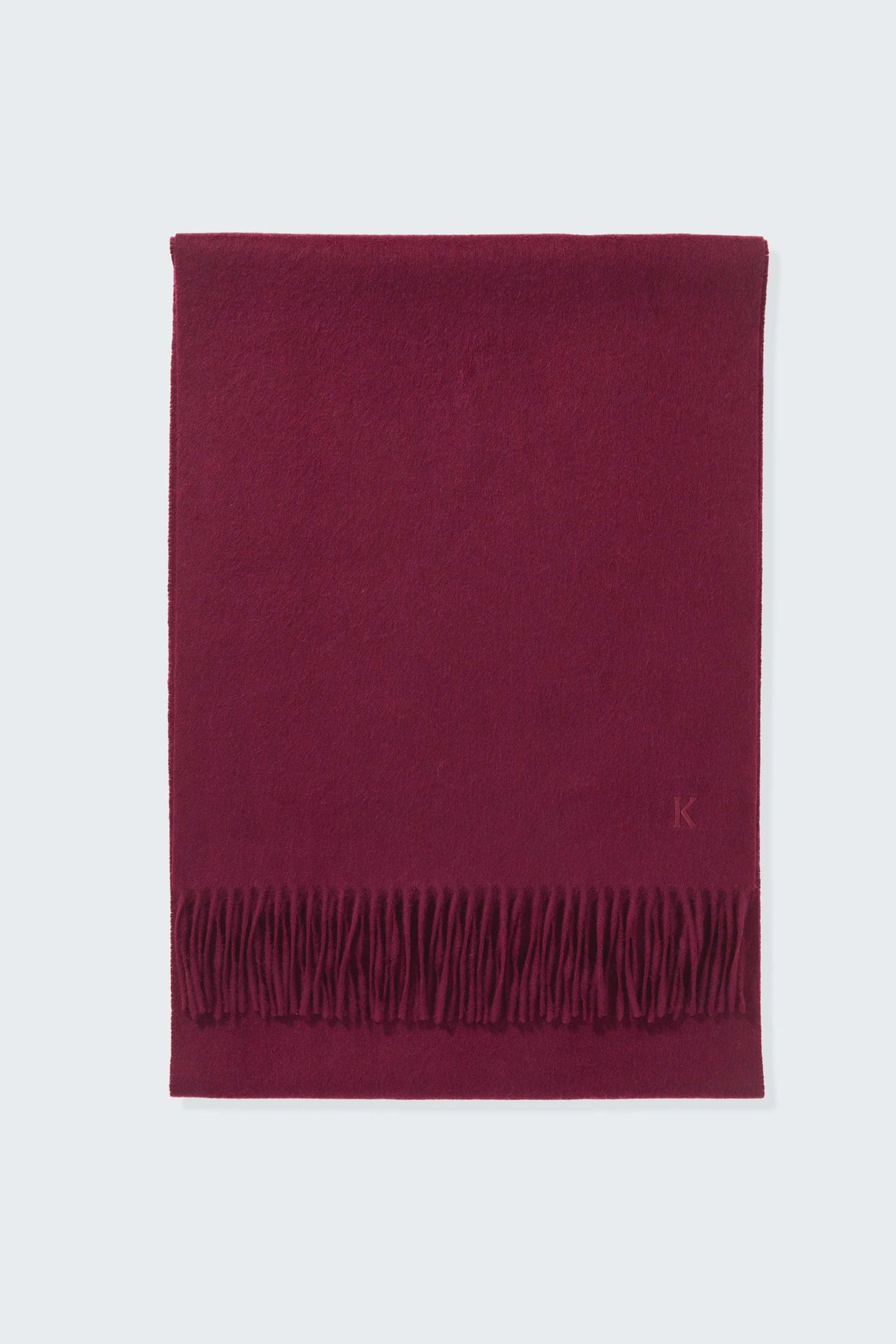 Solid Cashmere Wide Scarf - Burgundy