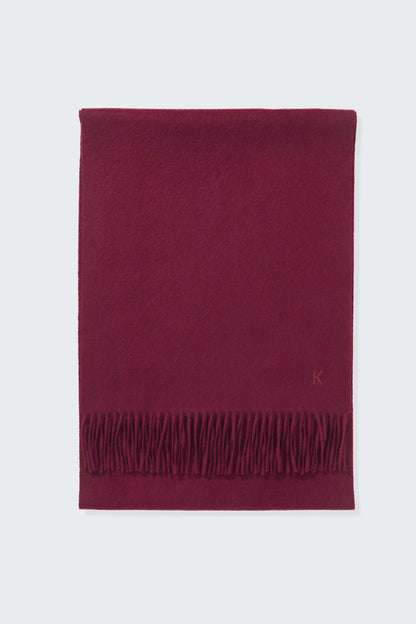 Solid Cashmere Wide Scarf - Burgundy
