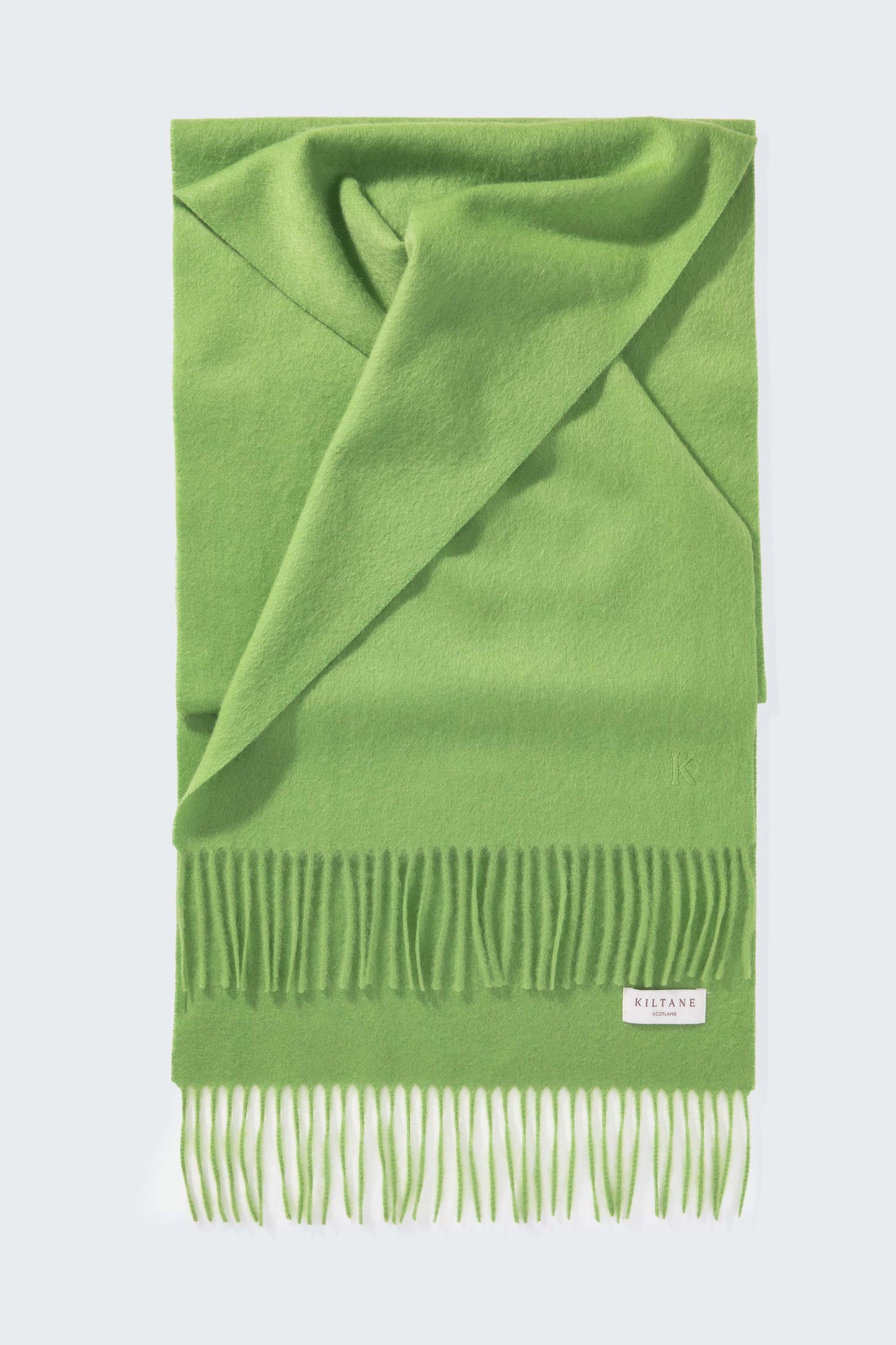 Solid Cashmere Wide Scarf - Nettle Green