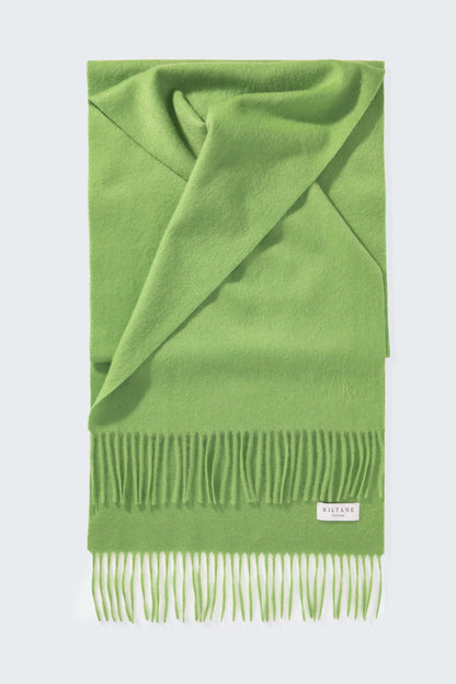 Solid Cashmere Wide Scarf - Nettle Green