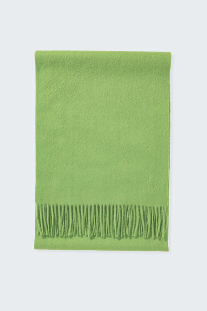 Solid Cashmere Wide Scarf - Nettle Green