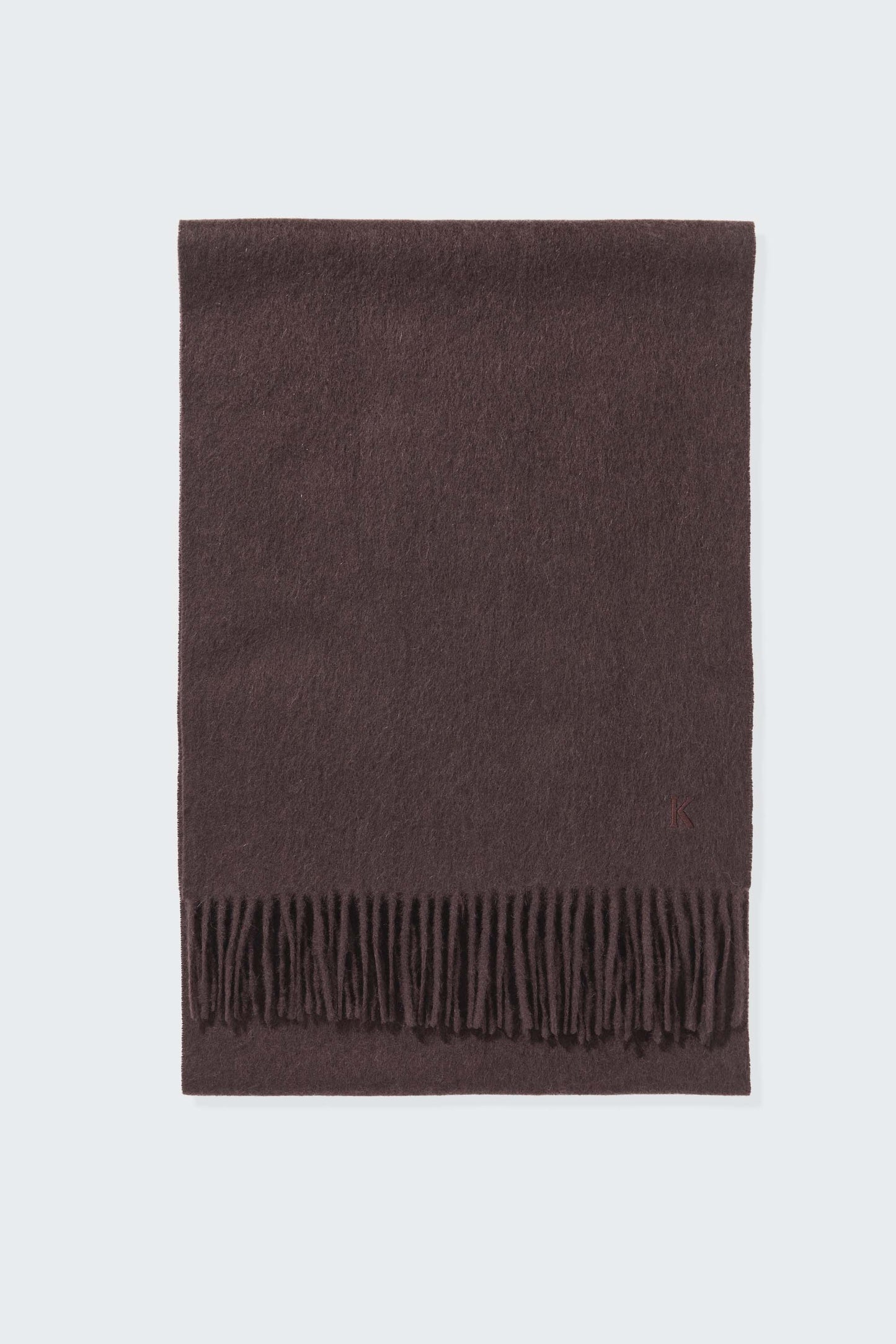 Solid Cashmere Wide Scarf - Peat Brown