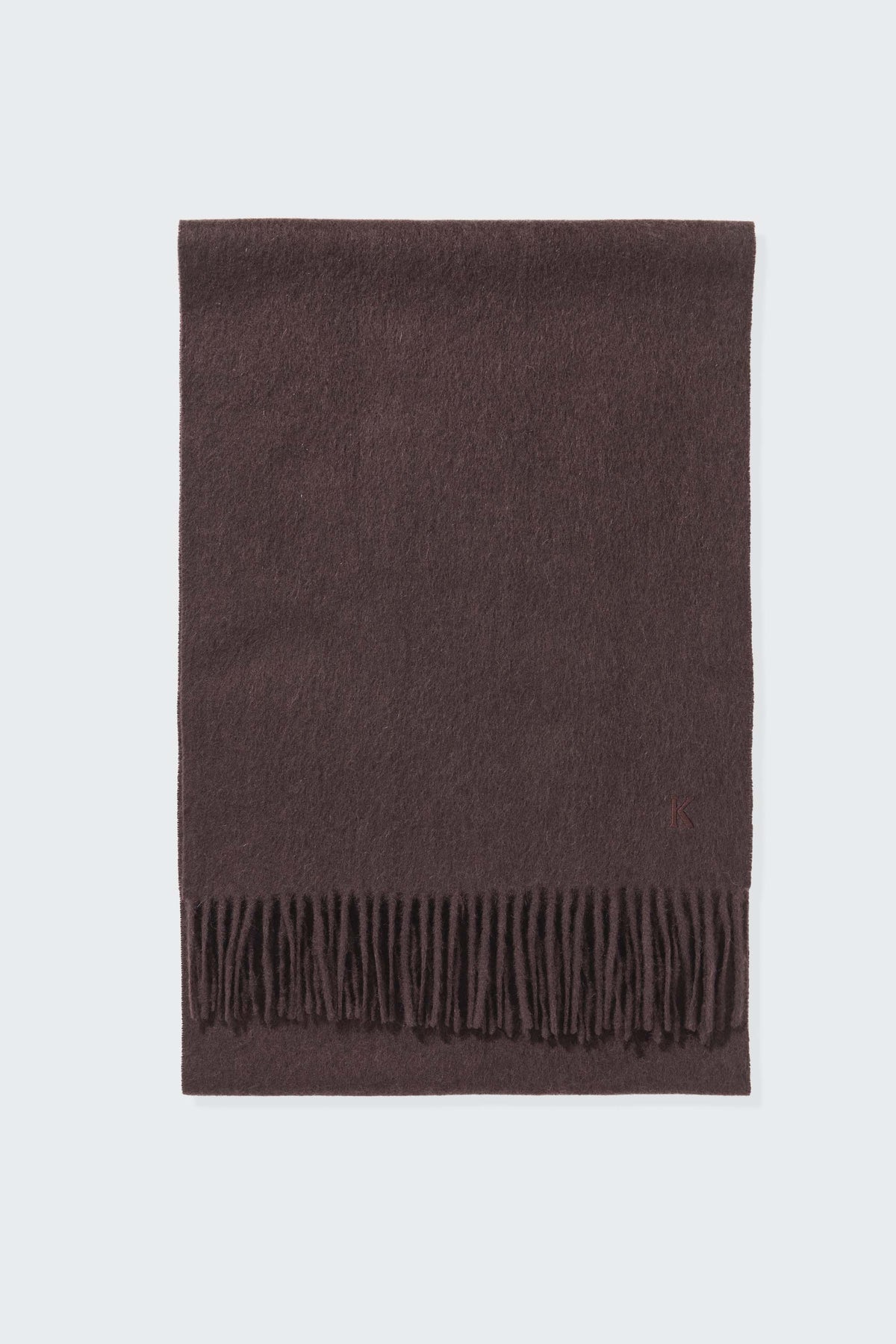 Solid Cashmere Wide Scarf - Peat Brown