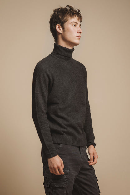 Portobello Cashmere Roll Neck Jumper - Grey