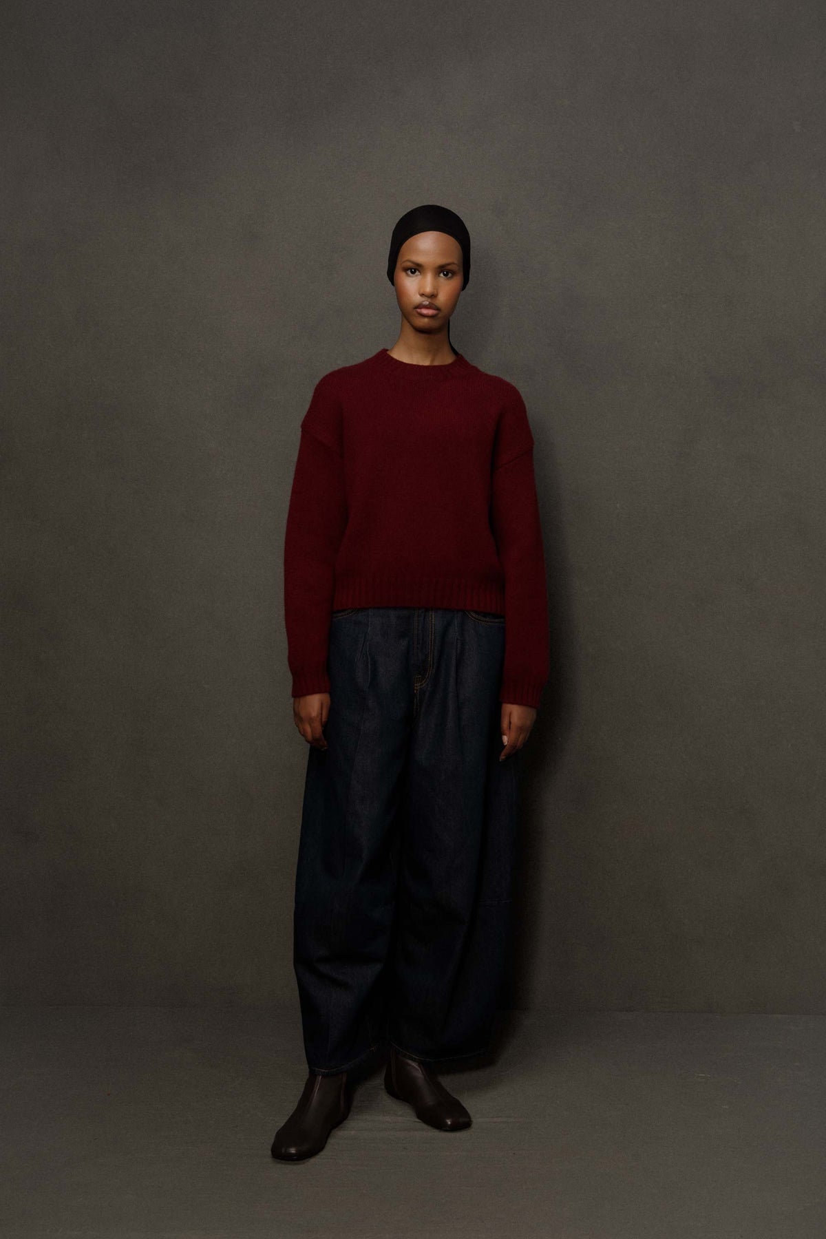 Women’s Raeburn Boxy Cashmere Crew Neck Jumper - Burgundy