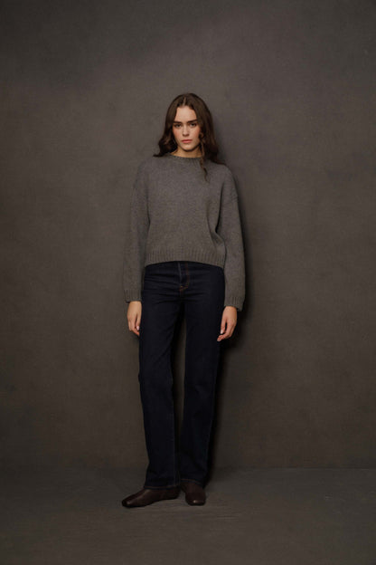 Women’s Raeburn Boxy Cashmere Crew Neck Jumper - Grey