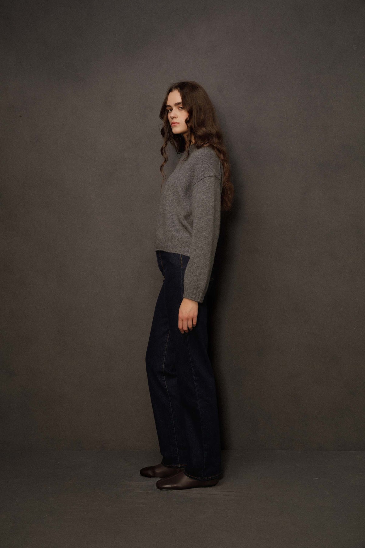 Women’s Raeburn Boxy Cashmere Crew Neck Jumper - Grey
