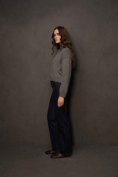 Women’s Raeburn Boxy Cashmere Crew Neck Jumper - Grey