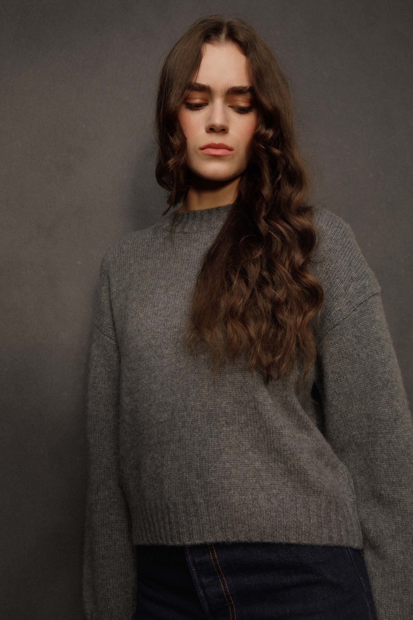 Women’s Raeburn Boxy Cashmere Crew Neck Jumper - Grey