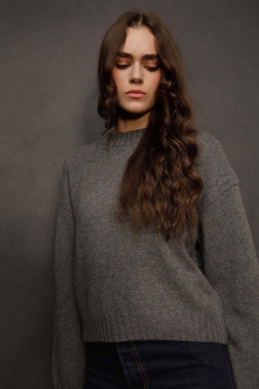 Women’s Raeburn Boxy Cashmere Crew Neck Jumper - Grey