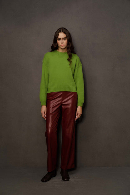 Women’s Raeburn Boxy Cashmere Crew Neck Jumper - Nettle Green
