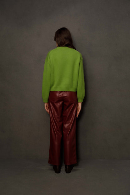 Women’s Raeburn Boxy Cashmere Crew Neck Jumper - Nettle Green
