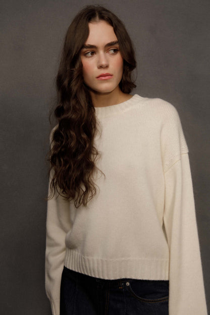 Women’s Raeburn Boxy Cashmere Crew Neck Jumper - Off White