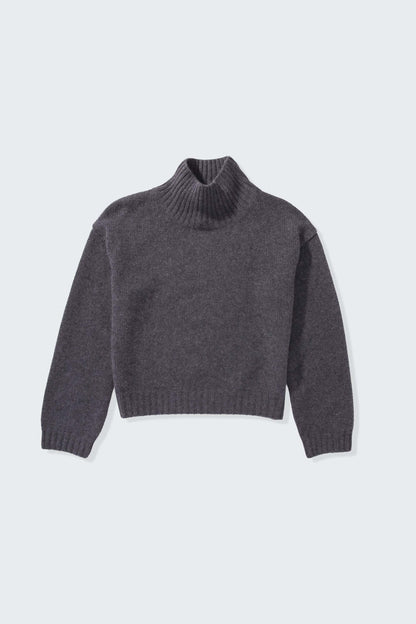 Women’s Raeburn Cashmere Funnel Neck Jumper - Charcoal Grey