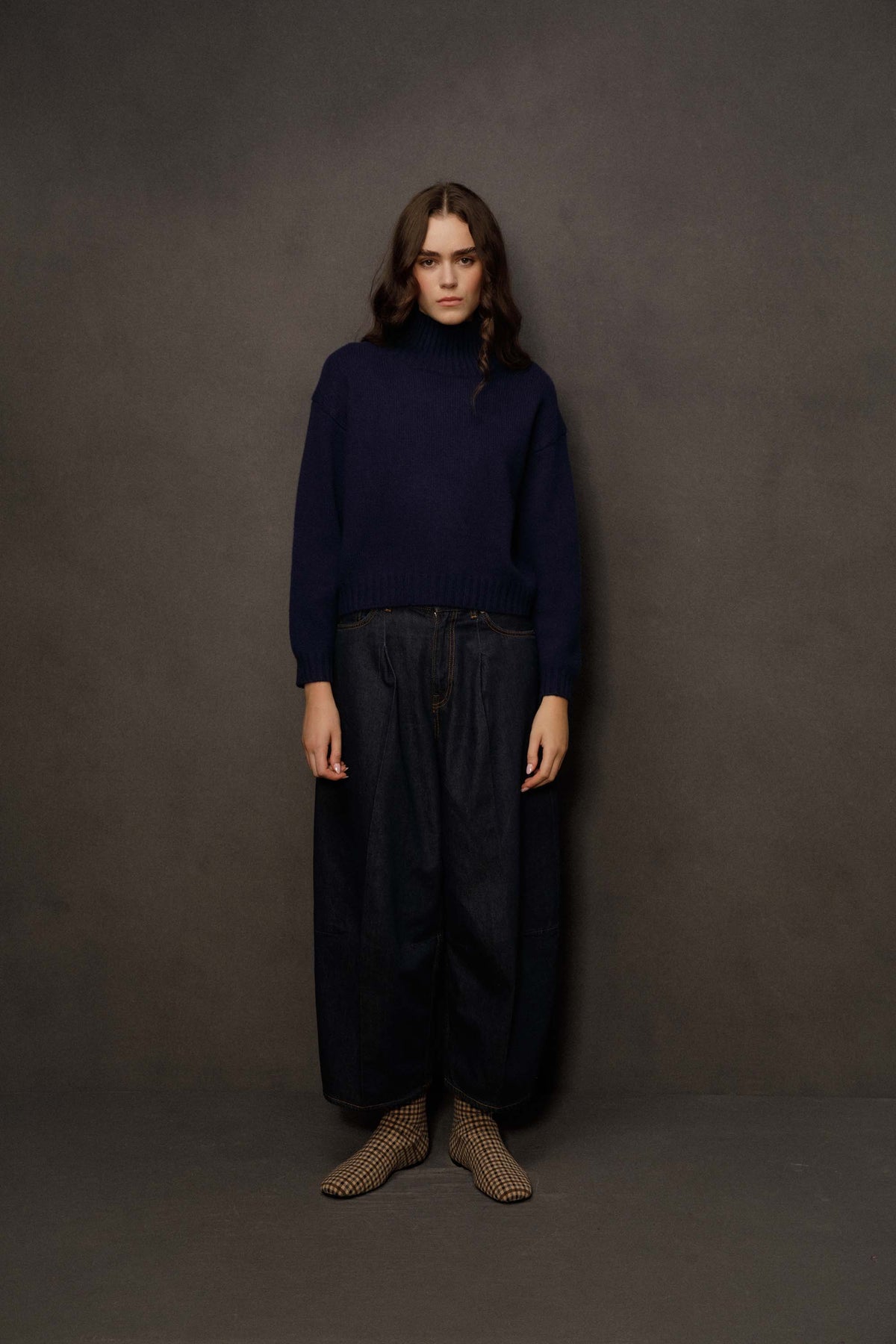 Women’s Raeburn Cashmere Funnel Neck Jumper - Navy
