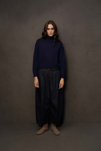 Women’s Raeburn Cashmere Funnel Neck Jumper - Navy
