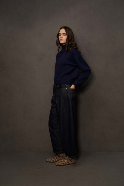 Women’s Raeburn Cashmere Funnel Neck Jumper - Navy
