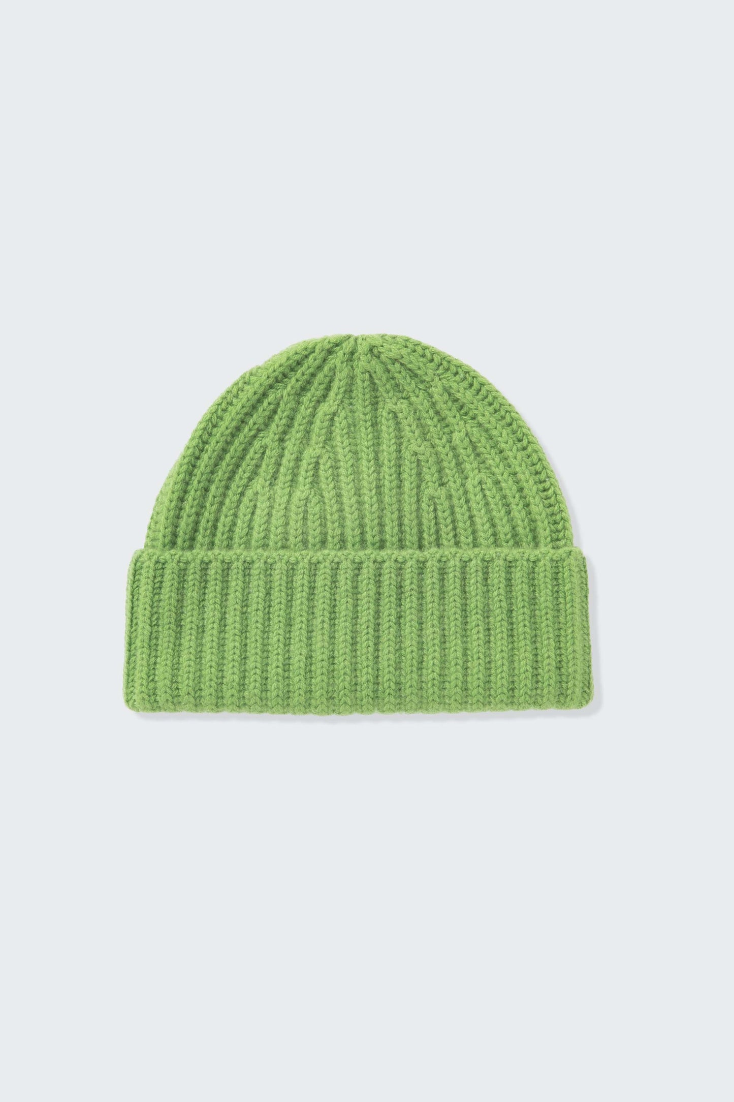 Ribbed Cashmere Beanie - Nettle Green